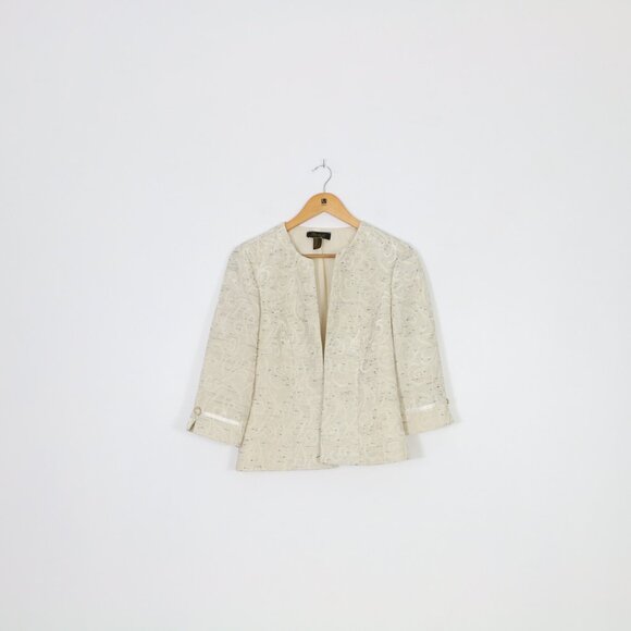 *Oblique Cream Open Structured Blazer - Picture 3 of 7